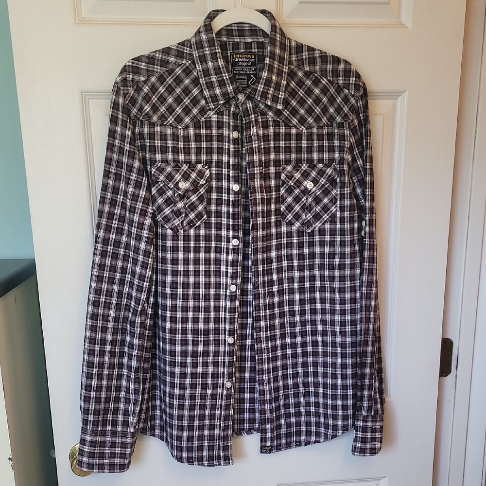 Plaid Button-Down Shirt for Men
